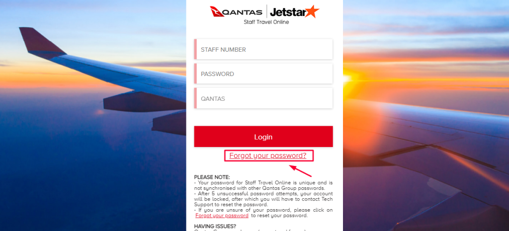 Qantas Employee benefits Login