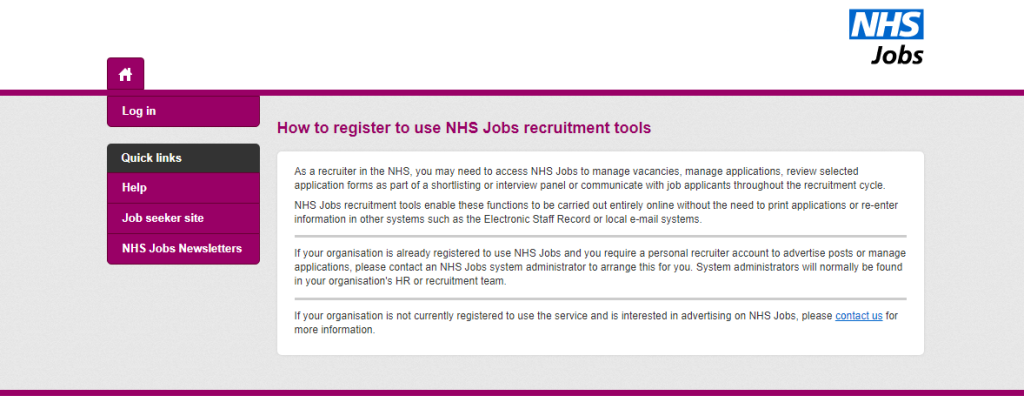 NHS Jobs Employers Login